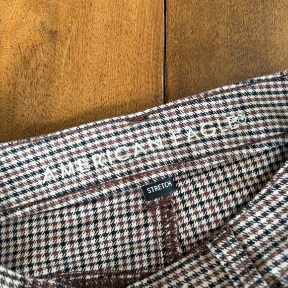 American Eagle Dark Academia High Waisted Houndstooth Mom Jeans Stretch Sz 0 - Picture 10 of 16